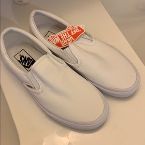 White slip on vans